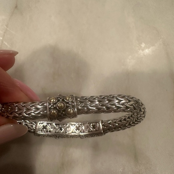 John Hardy Dot Jaisalmer Silver, Pearl and 18k Gold Accented Bracelet - Picture 2 of 5